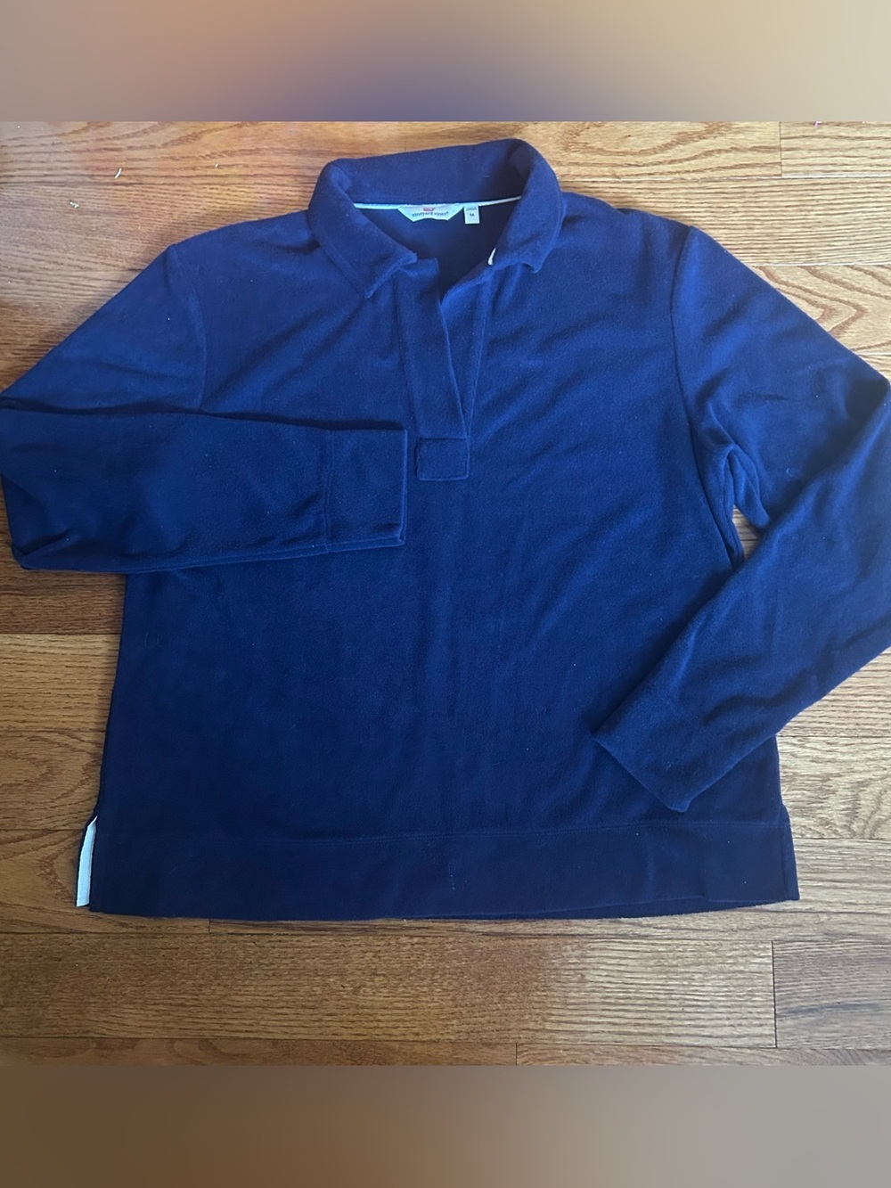 Vineyard Vines Navy Popover Pullover Collared Sweatshirt M Coastal Nautical